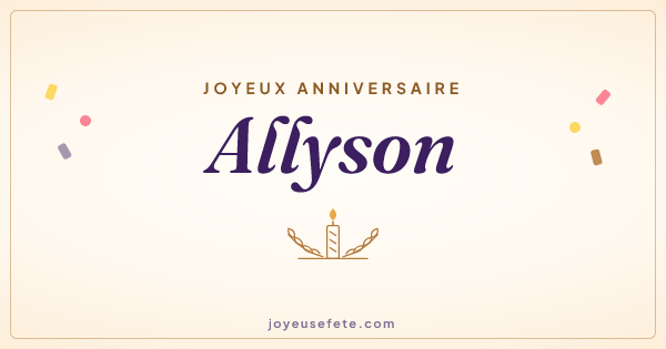 Image « Joyeux anniversaire Allyson » au format large