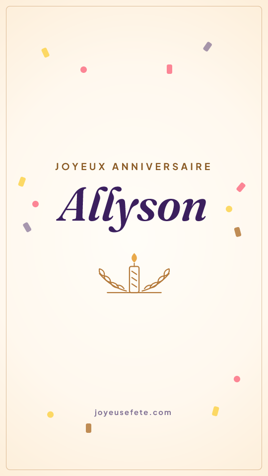 Image « Joyeux anniversaire Allyson » au format story