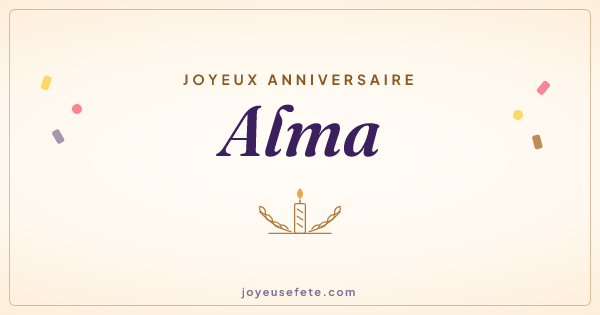 Image « Joyeux anniversaire Alma » au format large
