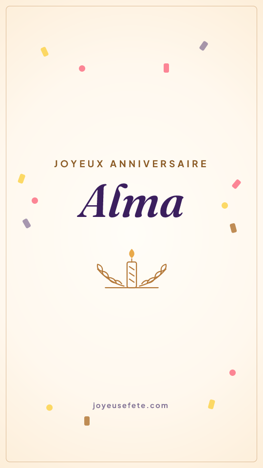 Image « Joyeux anniversaire Alma » au format story