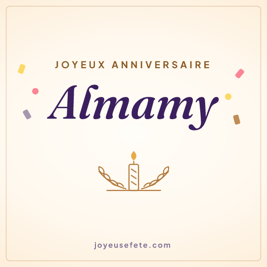 Image carrée « Joyeux anniversaire Almamy » pour WhatsApp