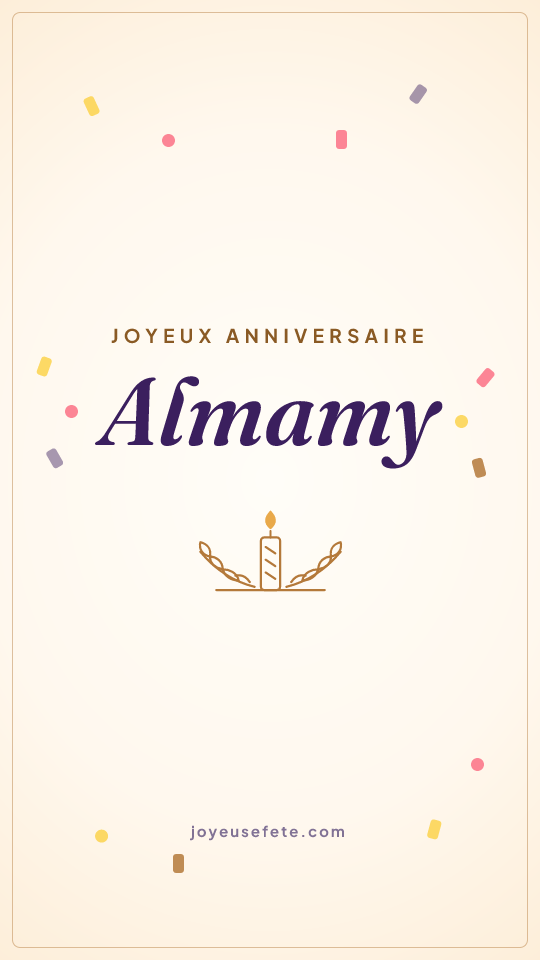 Image « Joyeux anniversaire Almamy » au format story