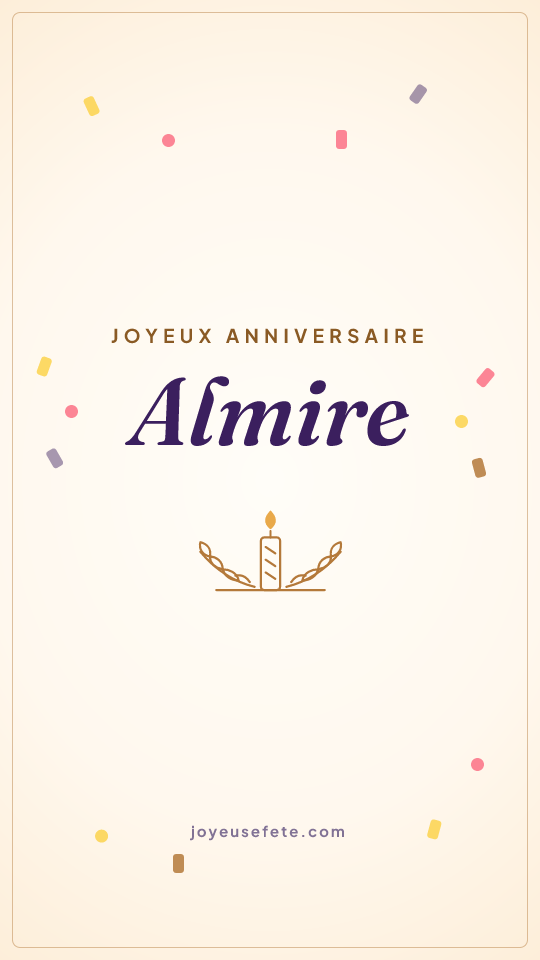 Image « Joyeux anniversaire Almire » au format story