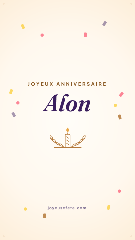 Image « Joyeux anniversaire Alon » au format story