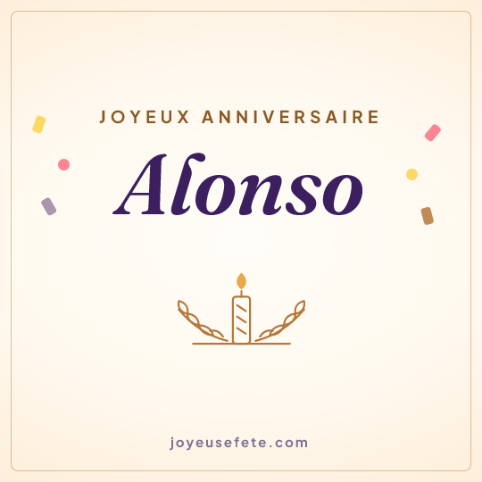 Image carrée « Joyeux anniversaire Alonso » pour WhatsApp