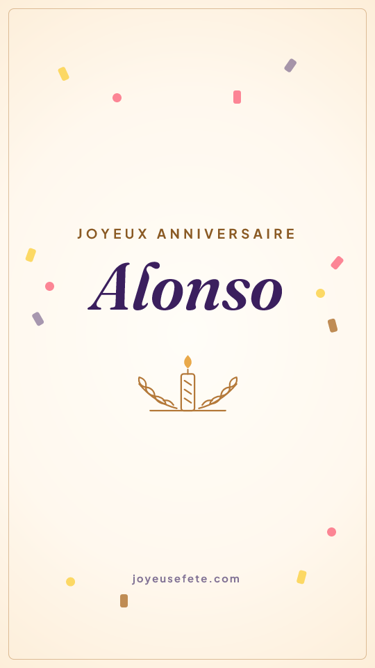 Image « Joyeux anniversaire Alonso » au format story