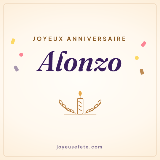 Image carrée « Joyeux anniversaire Alonzo » pour WhatsApp