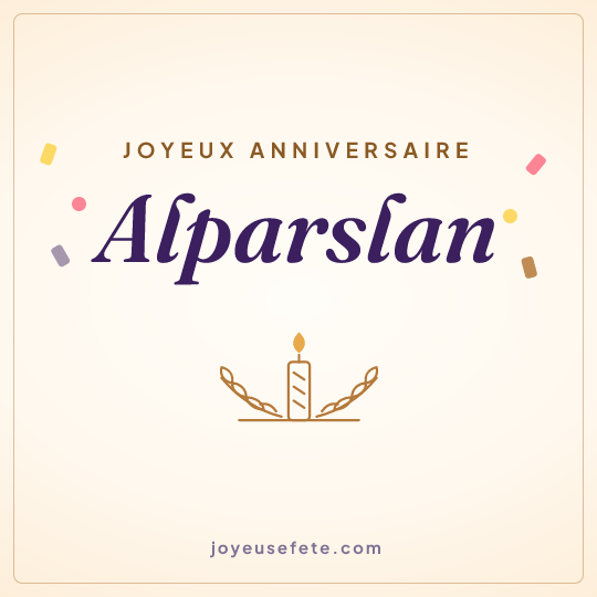 Image carrée « Joyeux anniversaire Alparslan » pour WhatsApp