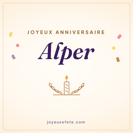 Image carrée « Joyeux anniversaire Alper » pour WhatsApp
