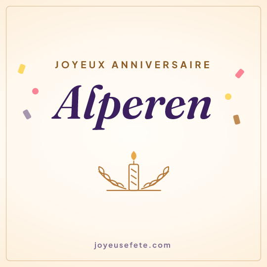 Image carrée « Joyeux anniversaire Alperen » pour WhatsApp