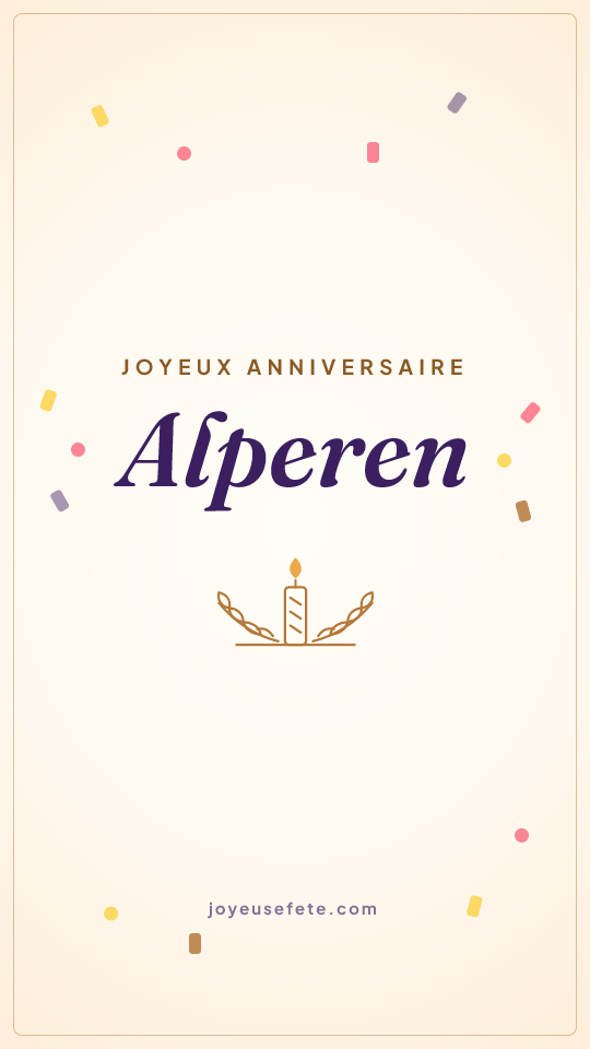 Image « Joyeux anniversaire Alperen » au format story