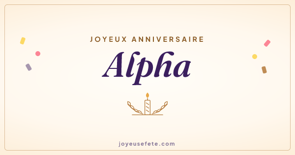 Image « Joyeux anniversaire Alpha » au format large
