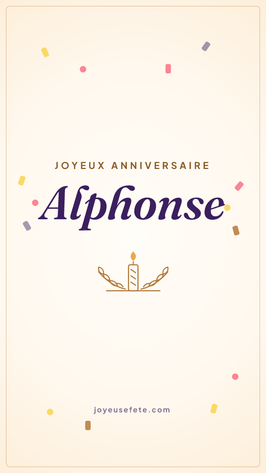 Image « Joyeux anniversaire Alphonse » au format story