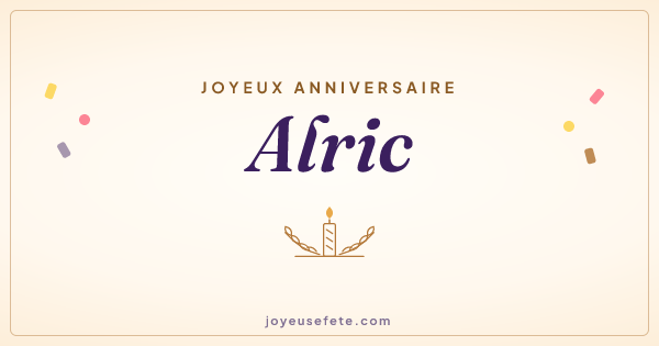 Image « Joyeux anniversaire Alric » au format large