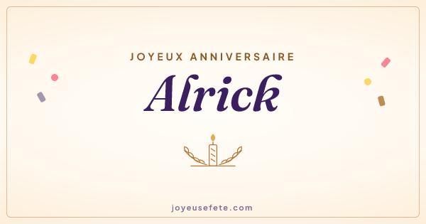 Image « Joyeux anniversaire Alrick » au format large