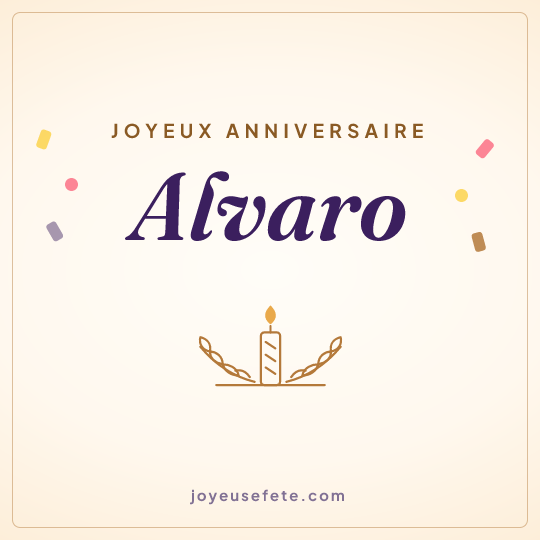 Image carrée « Joyeux anniversaire Alvaro » pour WhatsApp