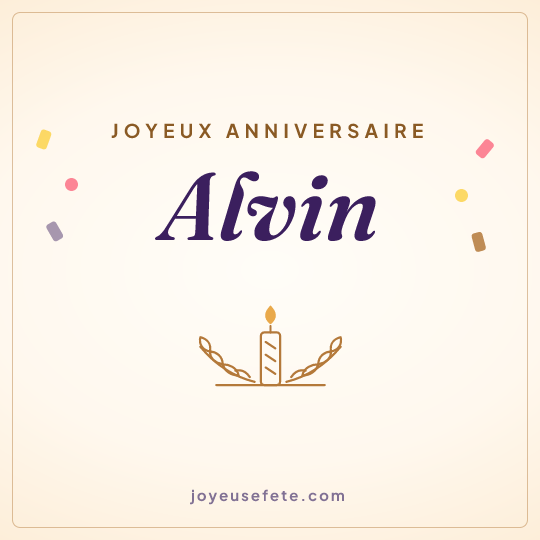Image carrée « Joyeux anniversaire Alvin » pour WhatsApp