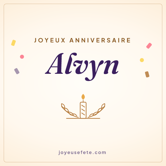 Image carrée « Joyeux anniversaire Alvyn » pour WhatsApp