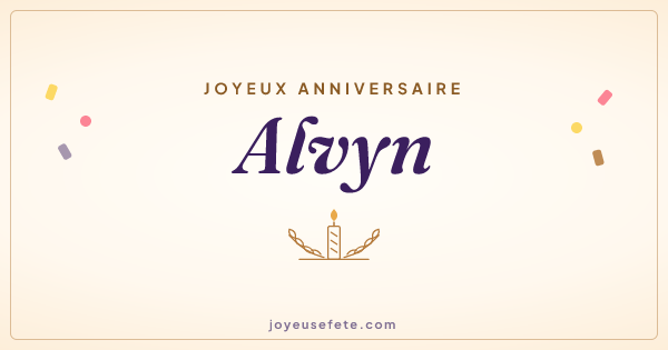 Image « Joyeux anniversaire Alvyn » au format large