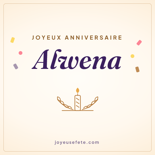 Image carrée « Joyeux anniversaire Alwena » pour WhatsApp