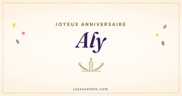 Image « Joyeux anniversaire Aly » au format large