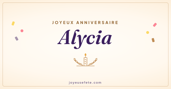 Image « Joyeux anniversaire Alycia » au format large