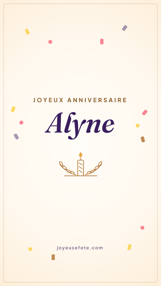 Image « Joyeux anniversaire Alyne » au format story