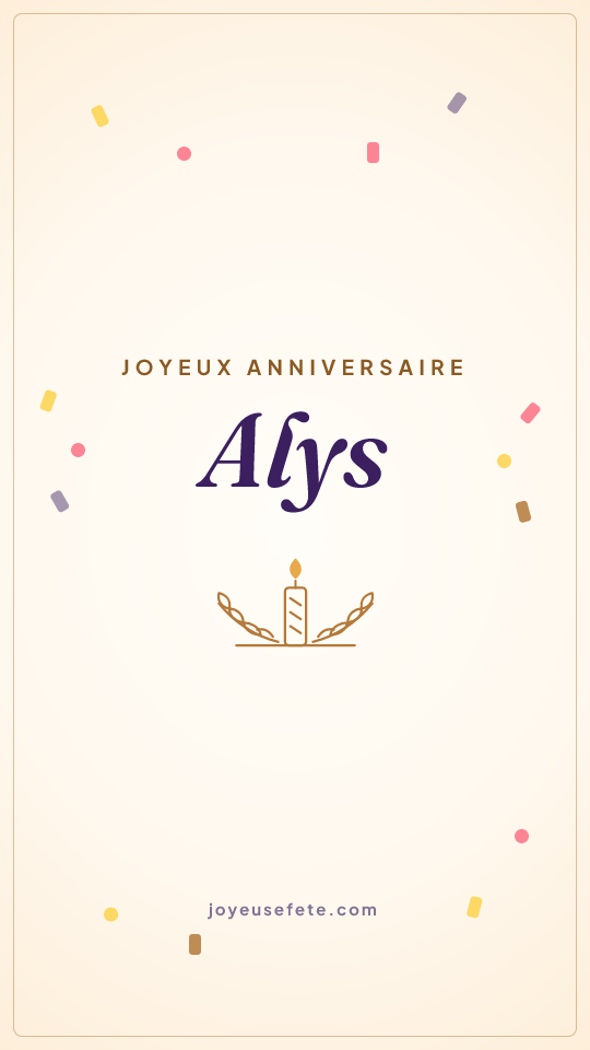 Image « Joyeux anniversaire Alys » au format story