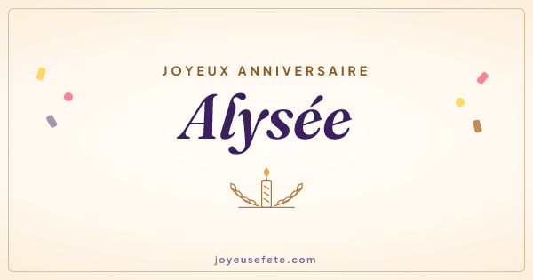 Image « Joyeux anniversaire Alysée » au format large