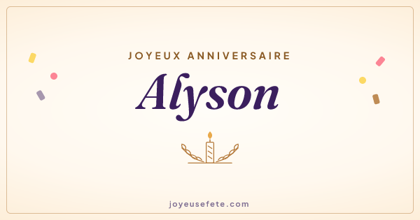 Image « Joyeux anniversaire Alyson » au format large