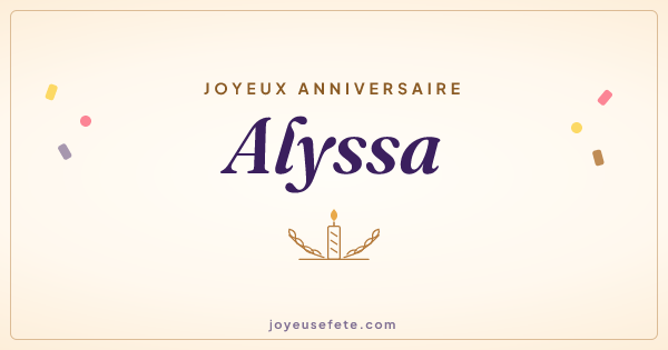 Image « Joyeux anniversaire Alyssa » au format large