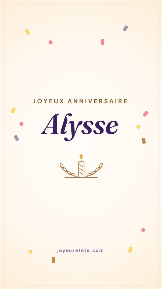 Image « Joyeux anniversaire Alysse » au format story