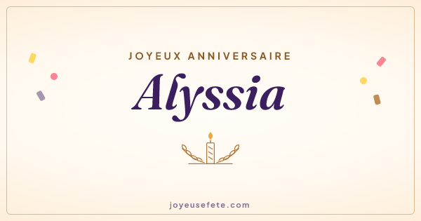 Image « Joyeux anniversaire Alyssia » au format large