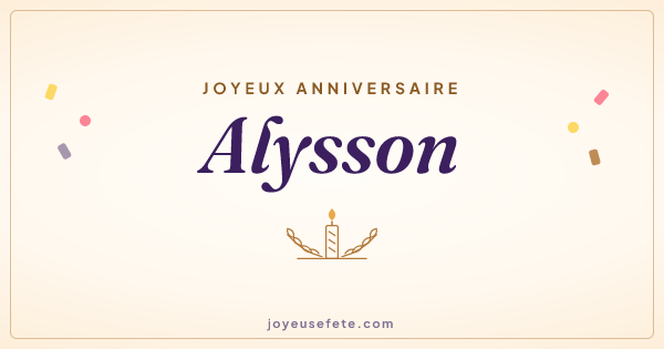 Image « Joyeux anniversaire Alysson » au format large