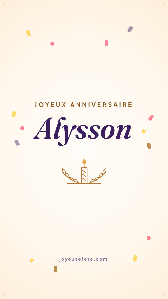 Image « Joyeux anniversaire Alysson » au format story