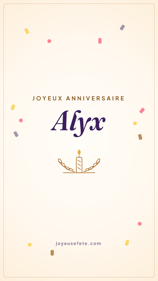 Image « Joyeux anniversaire Alyx » au format story
