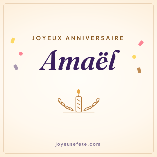 Image carrée « Joyeux anniversaire Amaël » pour WhatsApp