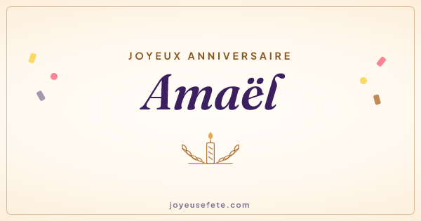 Image « Joyeux anniversaire Amaël » au format large