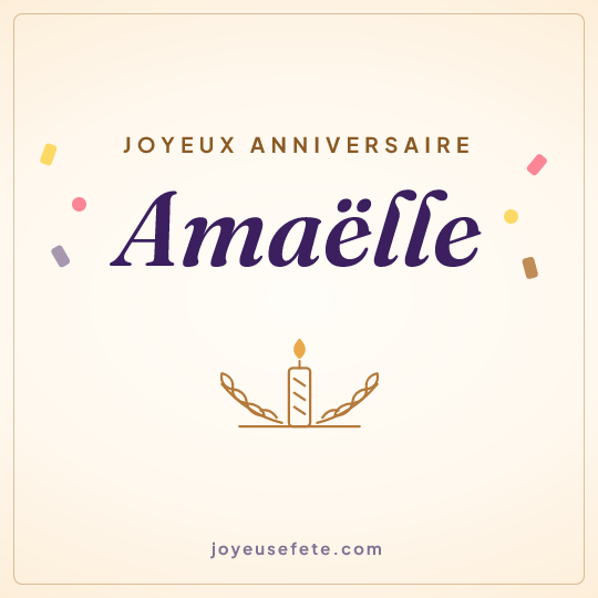 Image carrée « Joyeux anniversaire Amaëlle » pour WhatsApp