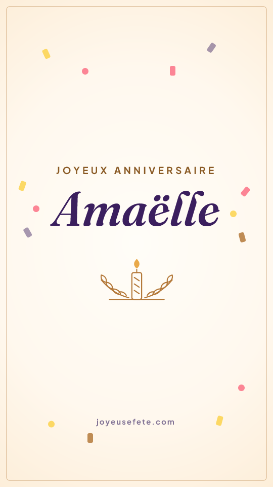 Image « Joyeux anniversaire Amaëlle » au format story