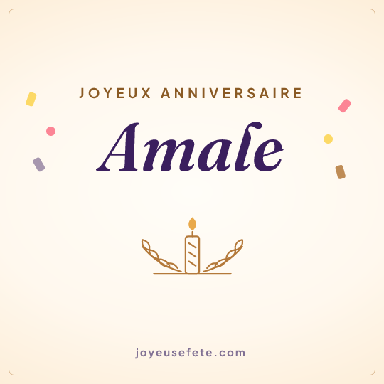 Image carrée « Joyeux anniversaire Amale » pour WhatsApp