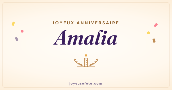 Image « Joyeux anniversaire Amalia » au format large
