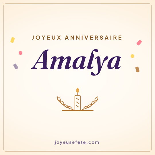 Image carrée « Joyeux anniversaire Amalya » pour WhatsApp