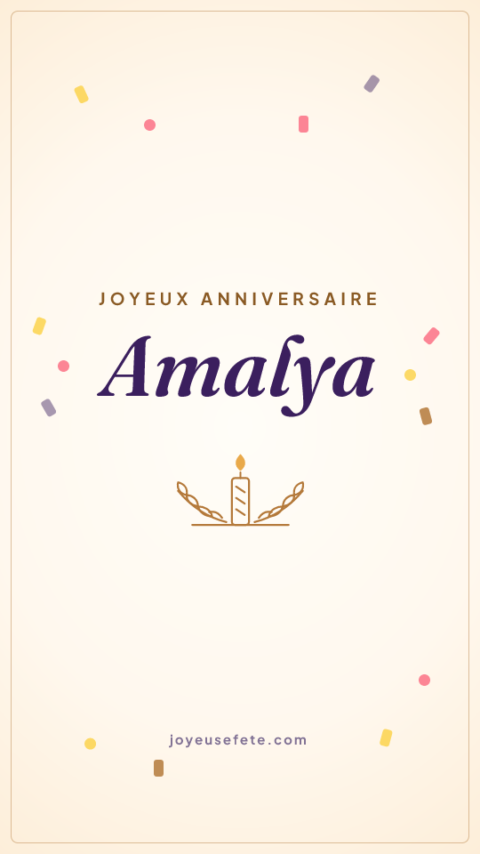 Image « Joyeux anniversaire Amalya » au format story
