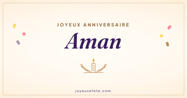 Image « Joyeux anniversaire Aman » au format large
