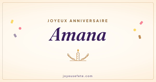 Image « Joyeux anniversaire Amana » au format large