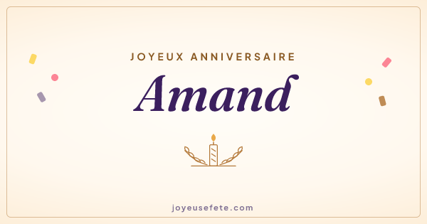 Image « Joyeux anniversaire Amand » au format large