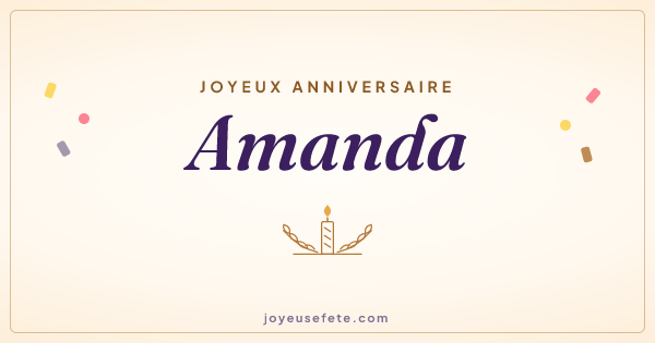 Image « Joyeux anniversaire Amanda » au format large