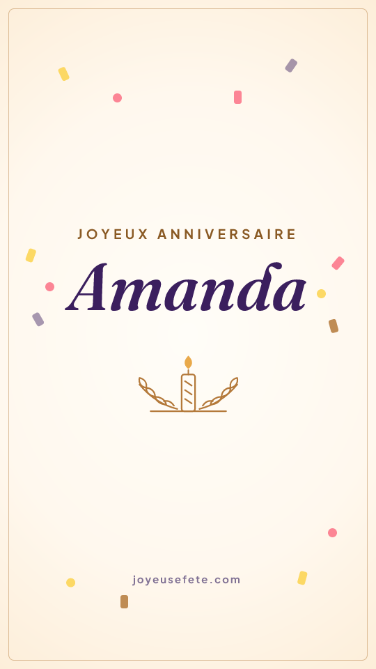 Image « Joyeux anniversaire Amanda » au format story