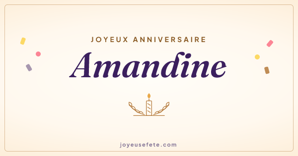 Image « Joyeux anniversaire Amandine » au format large